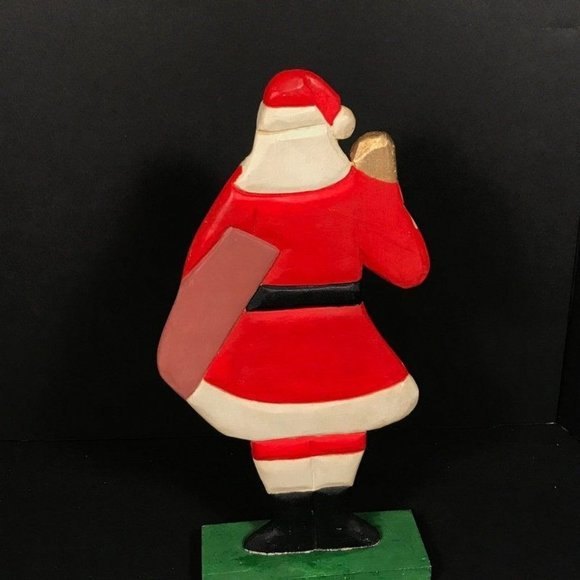 Vintage Folk art Santa Christmas decoration, Carved wood standing Kris Kringle C - Picture 5 of 10